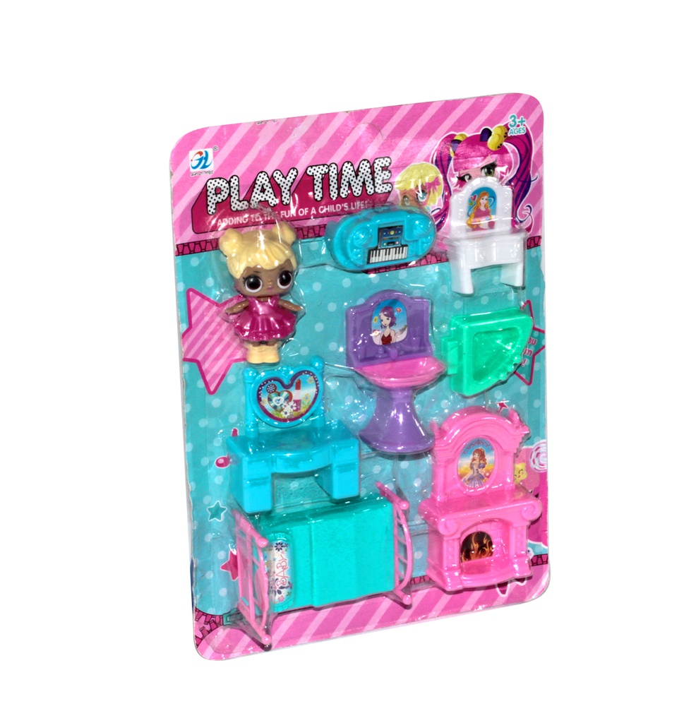 JUEGO DE CASA CON 1 MUÑECA Y LAVA MANOS YS0222508 [4435][C15]