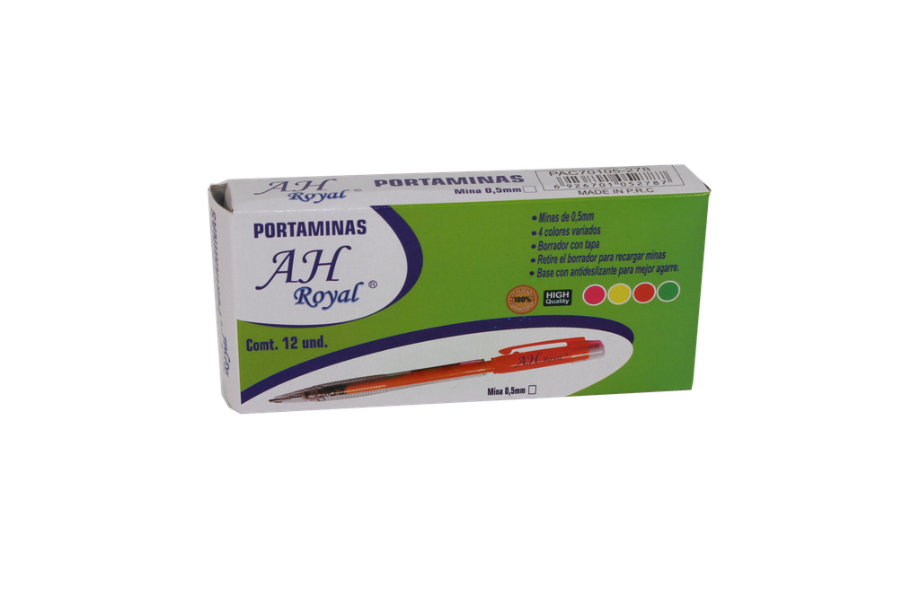 PORTAMINA AH ROYAL MINA  0.5 COLORES SURTIDOS DISPLAY X 12 UNDS [PAC70105-278]