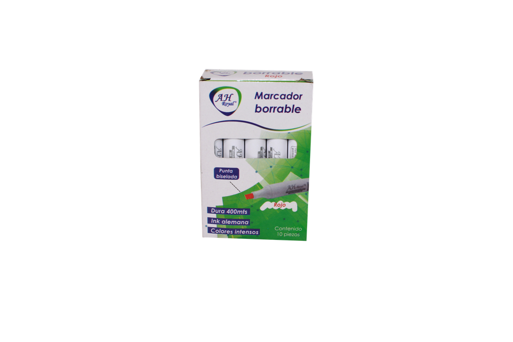 MARCADOR AH ROYAL BORRABLE BISELADO ROJO - CAJA X 120 UND- (DISPLAY X10UNDS) [PAC70584-3269]