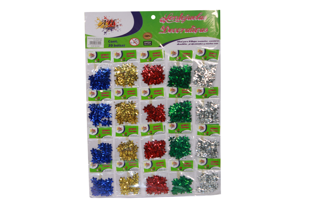 LENTEJUELAS AH ROYAL FLOR X20 UNIDADES 5 COLORES [PAC70255-3801]