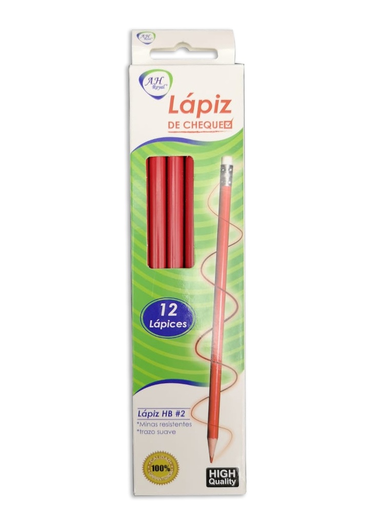 LAPIZ AH ROYAL ROJO ECOLOGICO CON BORRADOR (DISPLAY X12UNDS) [PAC70099-4130]