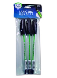 [KT2050] BOLIGRAFO LINEA SEMIGEL 0.7 NEGRO X 3 UNIDADES